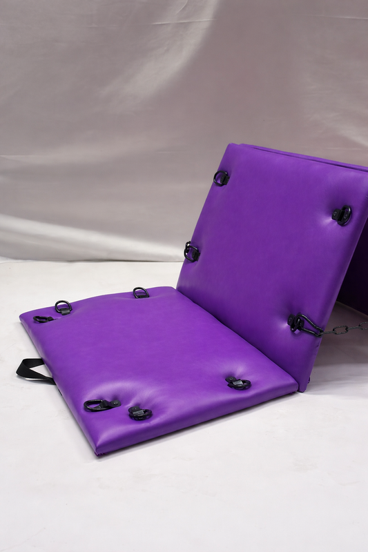 Purple Folding Spanking Bench – Portable Luxury Bondage Bench & Restraint Furniture
