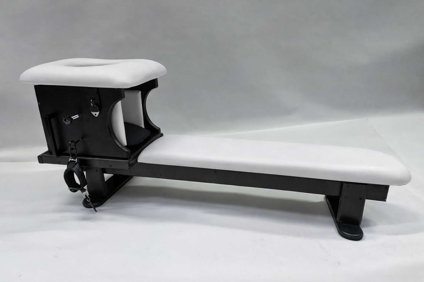 Smotherbox Queening Throne + Bench Set – Luxury BDSM Sensory Control Furniture (Black/White)