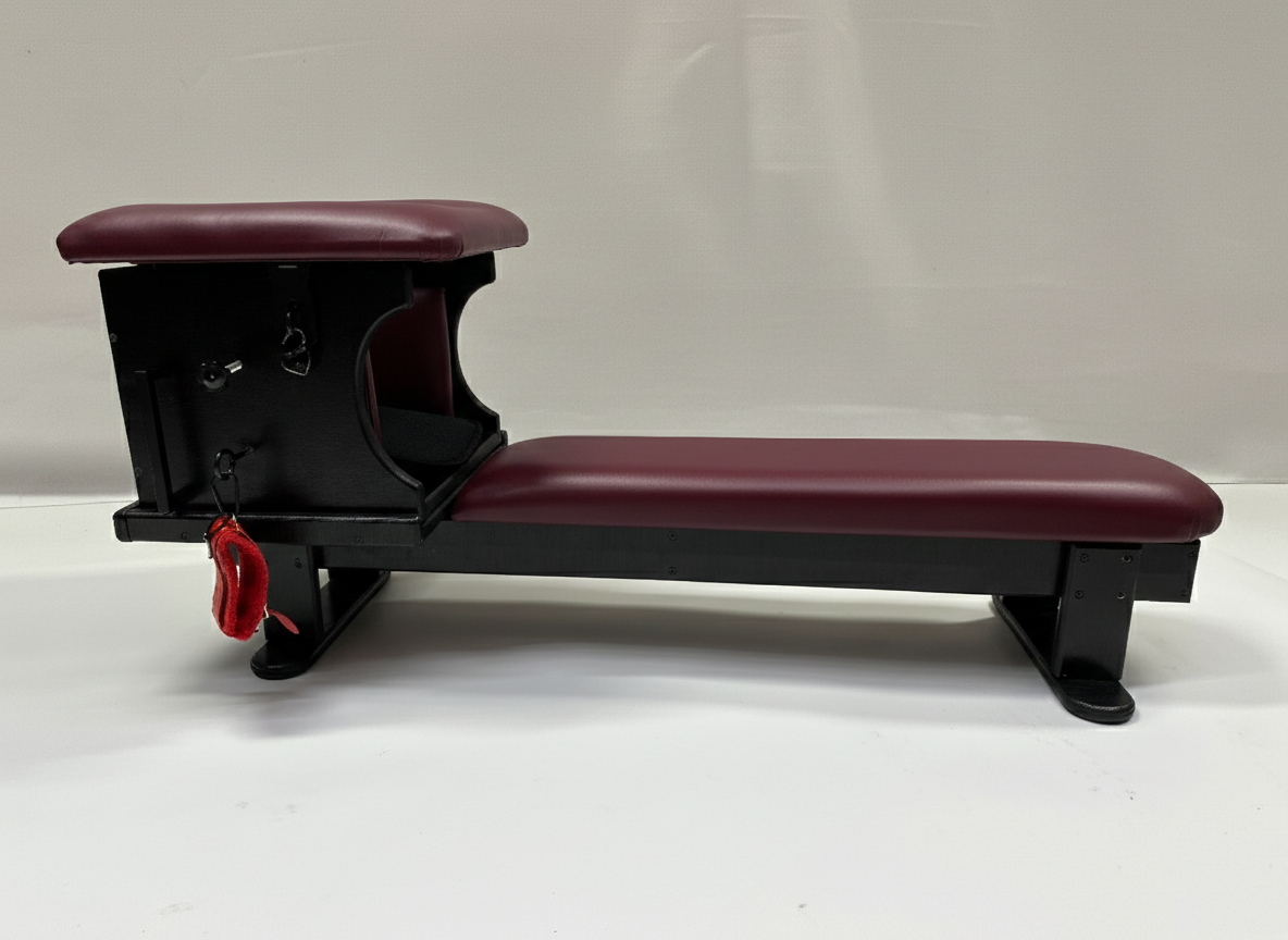 Smotherbox Queening Throne + Bench Set – Luxury BDSM Sensory Control Furniture (Black/Bordeaux)