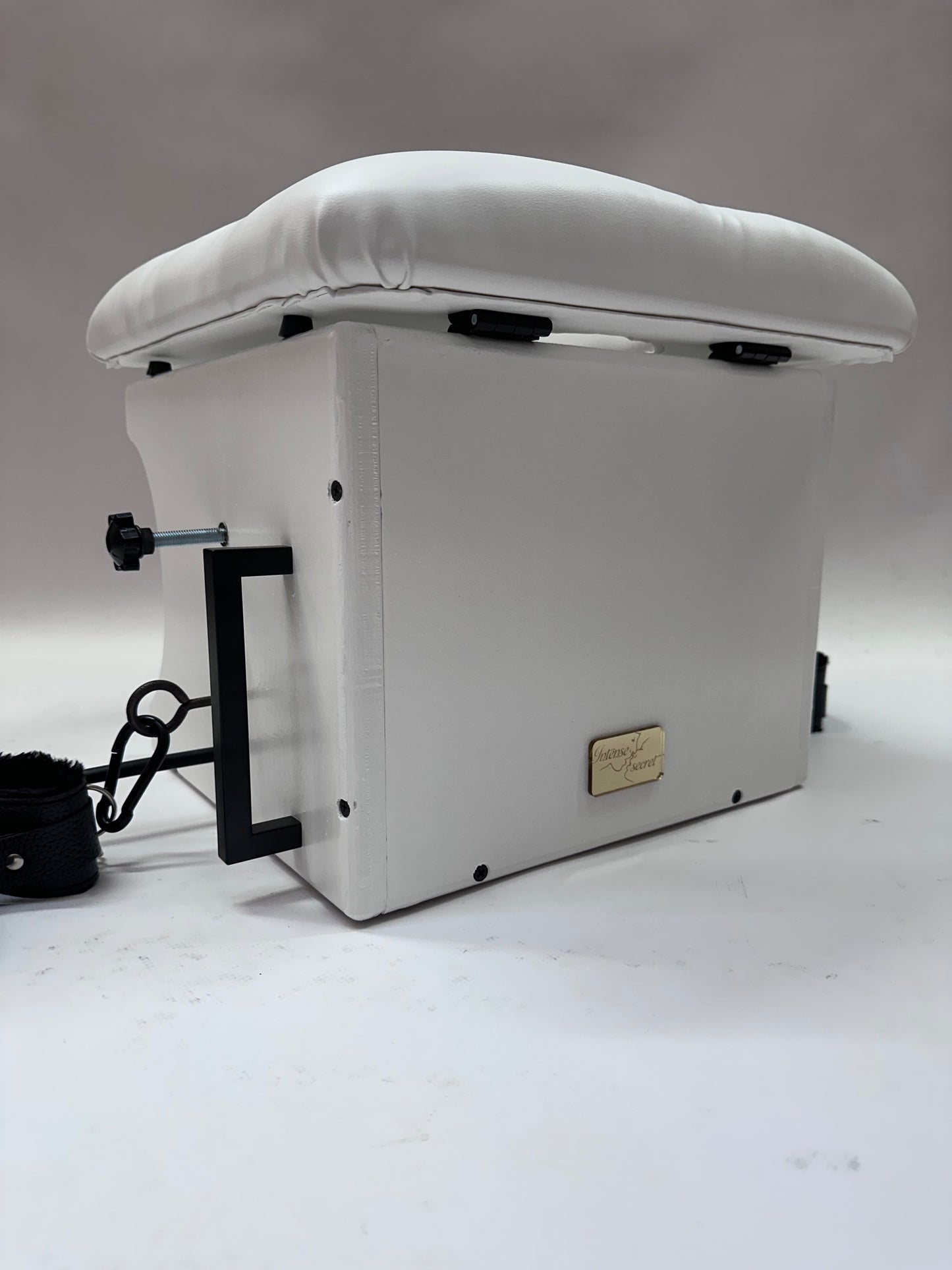 “Premium padded smotherbox for BDSM sensory deprivation play, adjustable size, safe restraint-ready design”