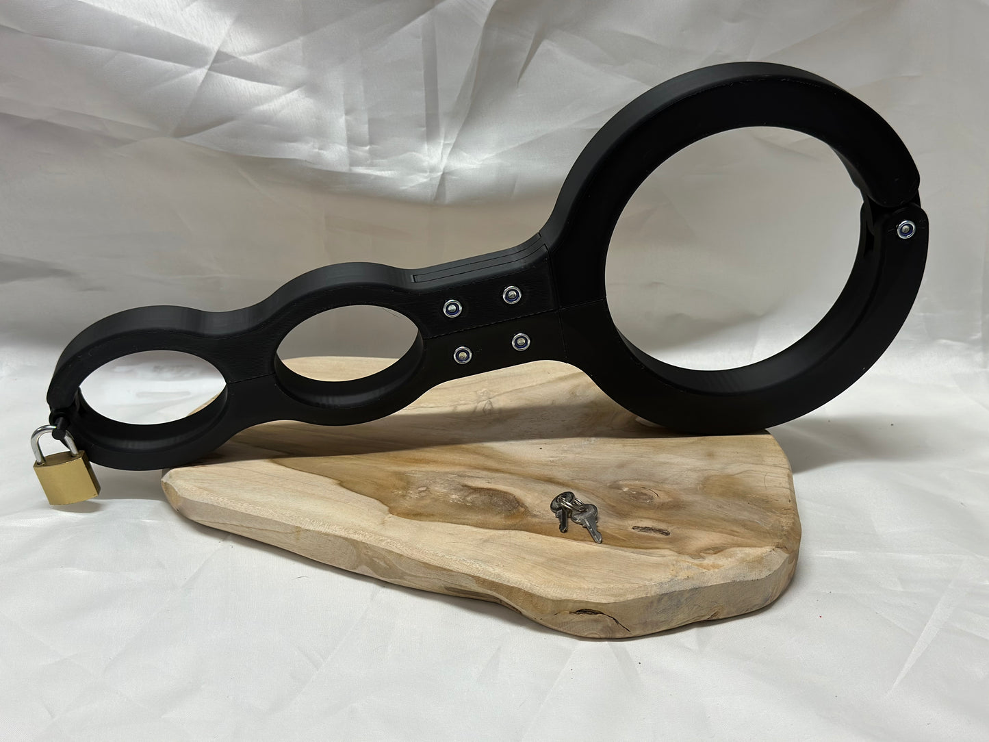 BDSM Rigid Fiddle – Neck & Wrist Restraint Pillory | Self-Bondage Device | Fetish Cuffs for Kinky Restraint Play
