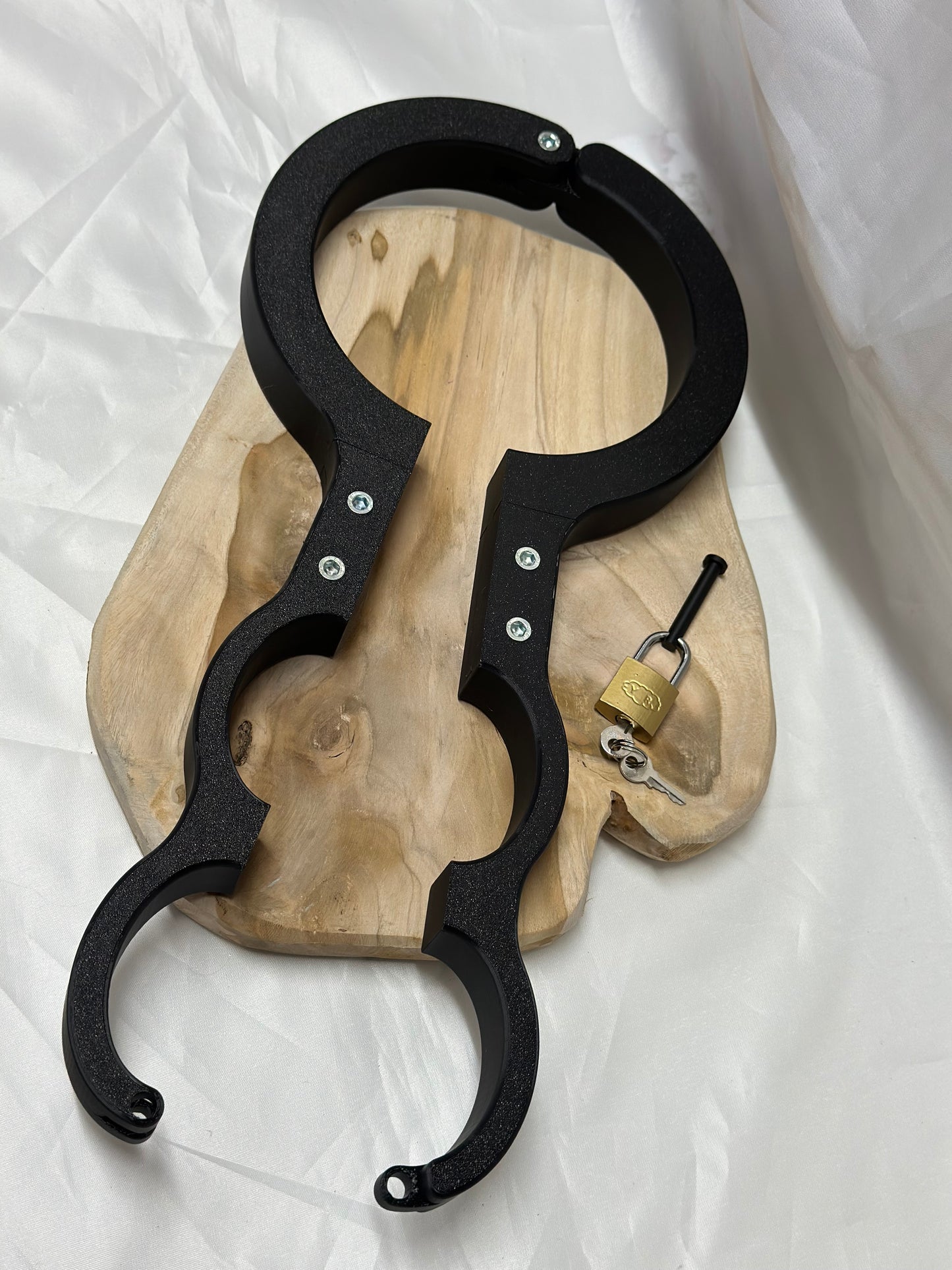 BDSM Rigid Fiddle – Neck & Wrist Restraint Pillory | Self-Bondage Device | Fetish Cuffs for Kinky Restraint Play