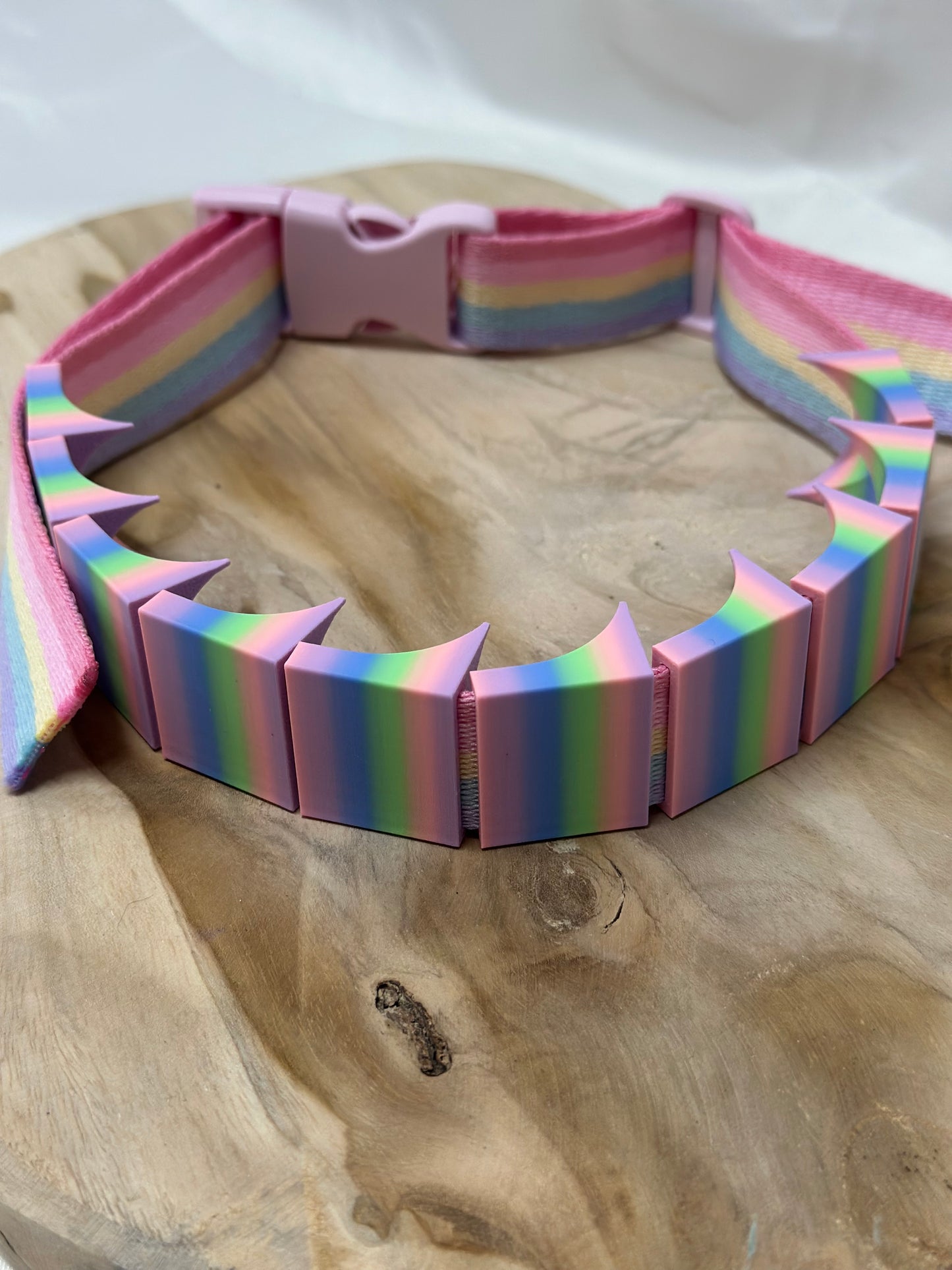 Adjustable cilicium spiked belt with polyester strap and PLA spikes for BDSM discipline play