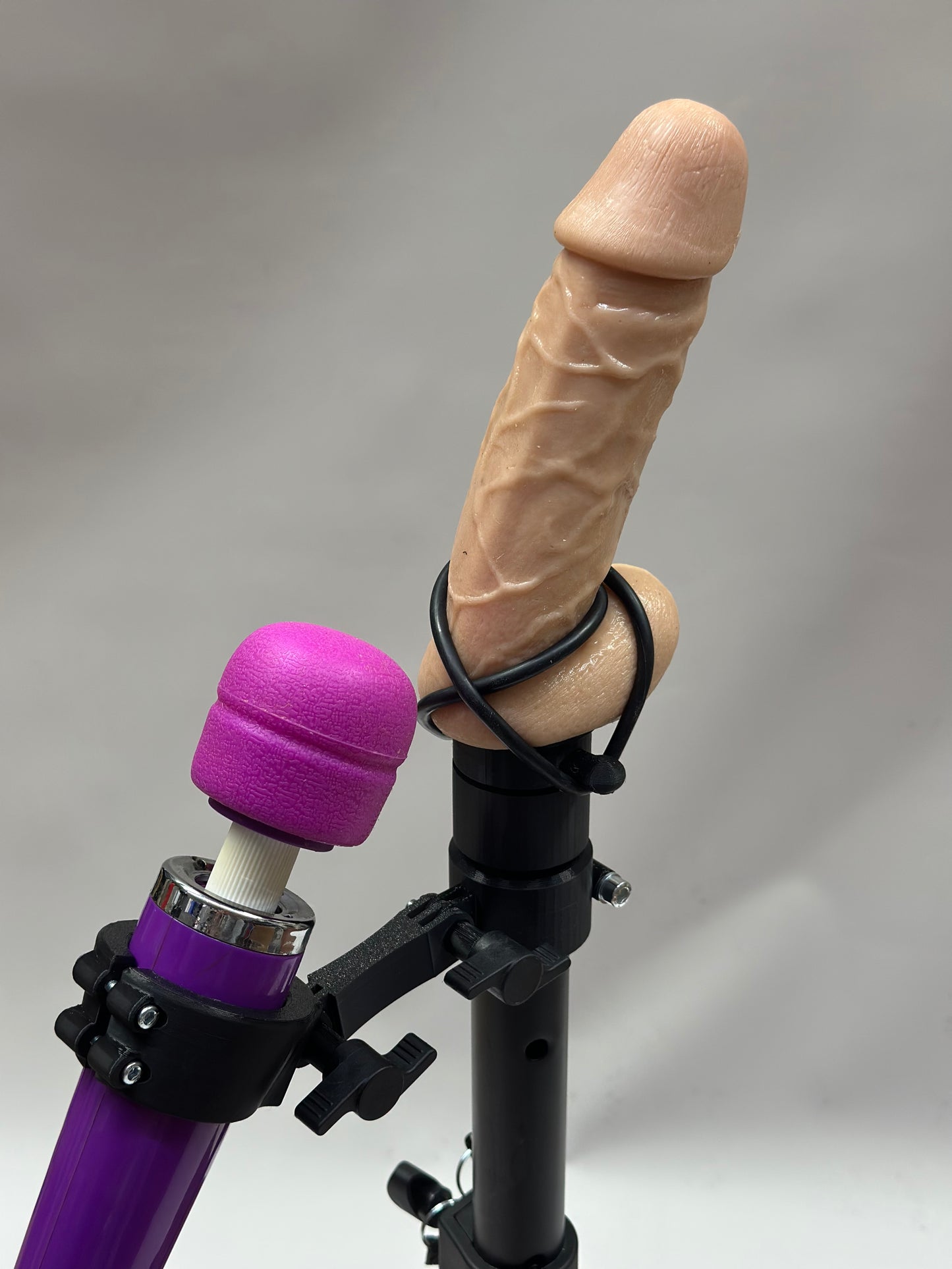 One Bar Prison Restraint Pole – Brown Hardwood Base, Heavy Metal Post, Adjustable Attachments, Restraints & Toy Mounts