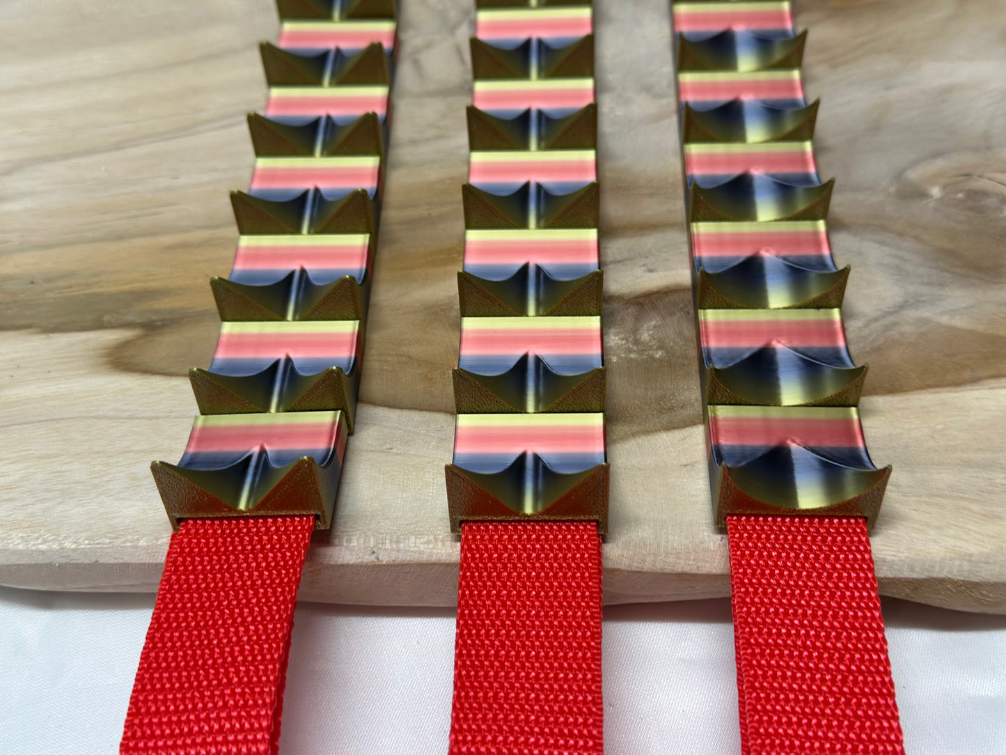 Adjustable cilicium spiked belt with polyester strap and PLA spikes for BDSM discipline play