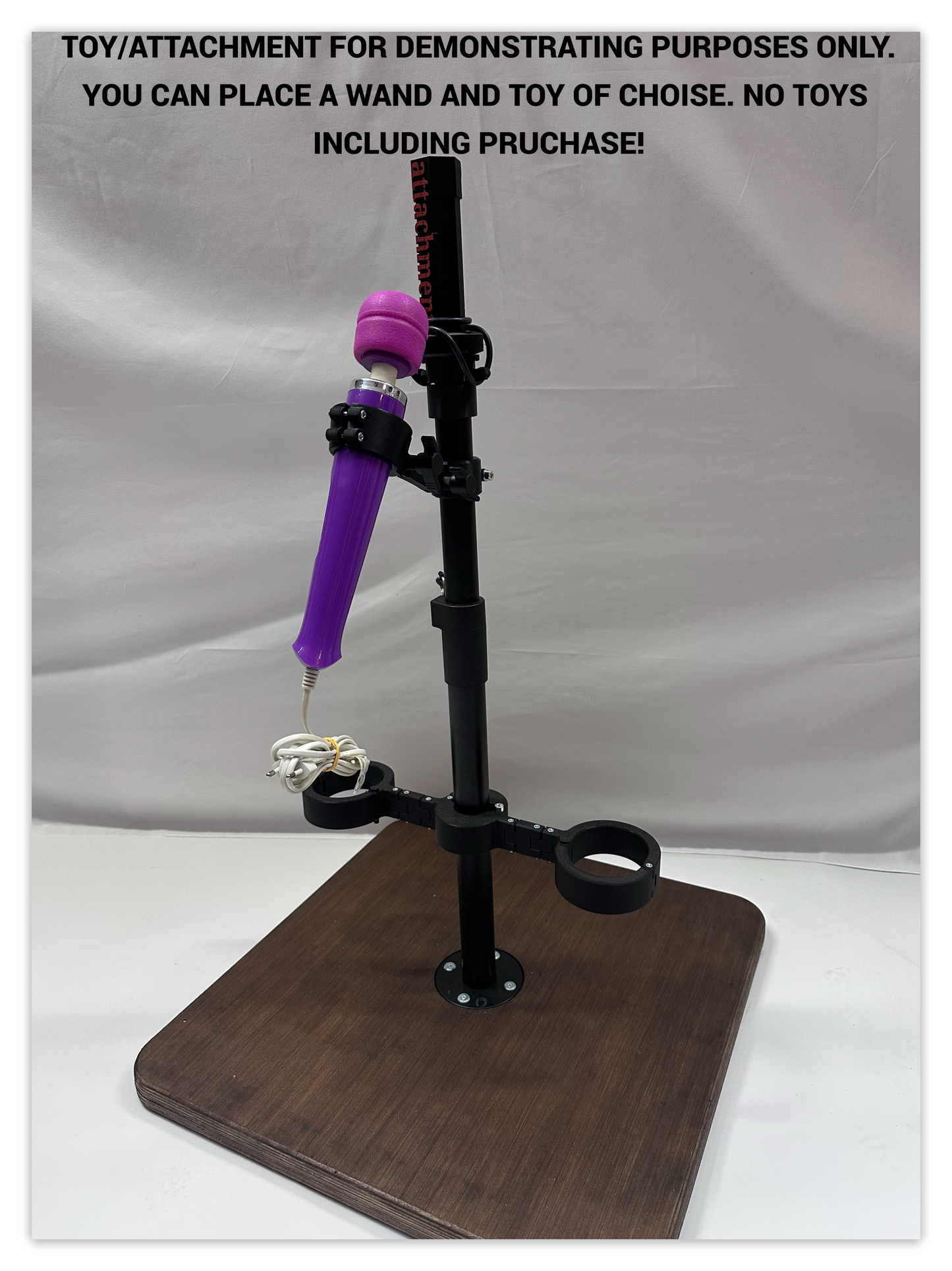 Brown One Bar Prison Restraint Pole – Modular BDSM Positioning System with Hardwood Base