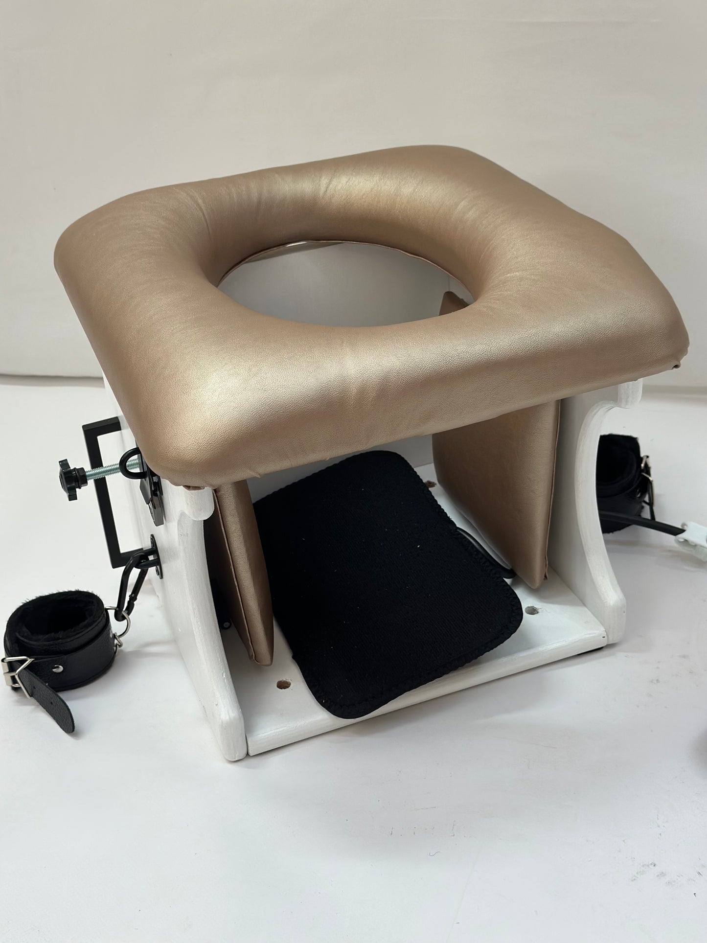 White Smotherbox Queening Chair – Adjustable Sensory Deprivation BDSM Furniture