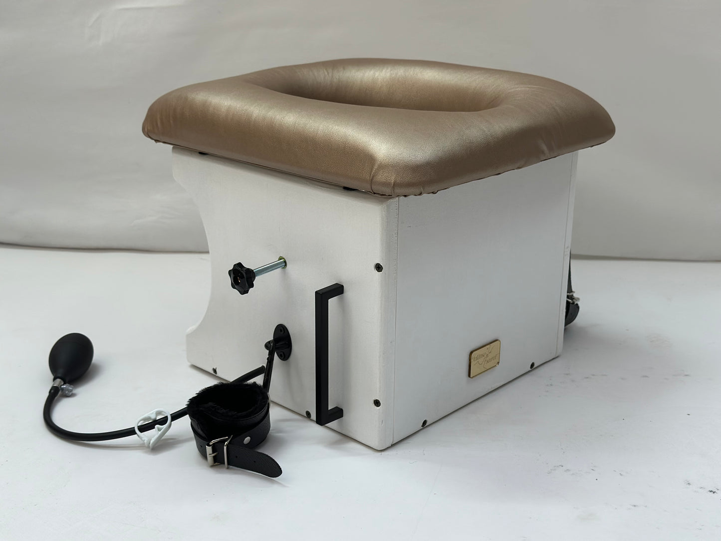 White Smotherbox Queening Chair – Adjustable Sensory Deprivation BDSM Furniture