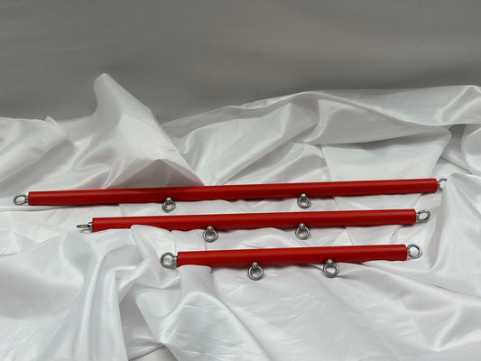 Red Wooden Spreader Bar – Solid Wood BDSM Bondage Restraint with Metal Hardware (40 / 60 / 80 cm)