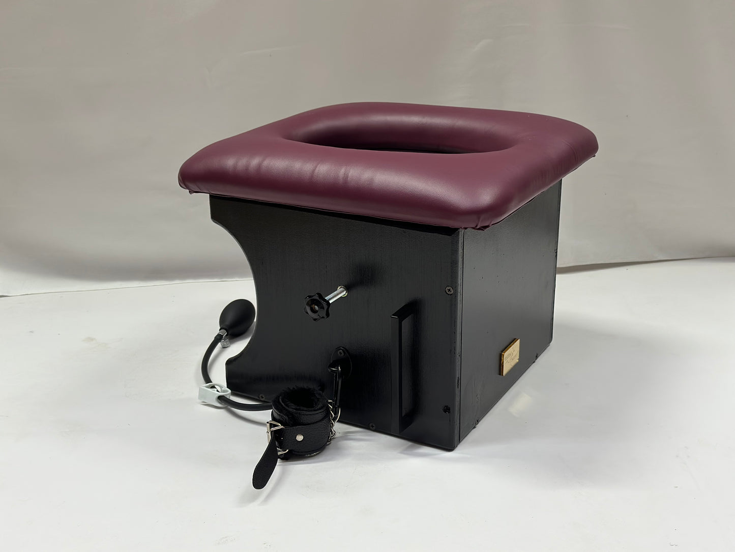 Black Smotherbox Queening Chair – Adjustable Sensory Deprivation BDSM Furniture