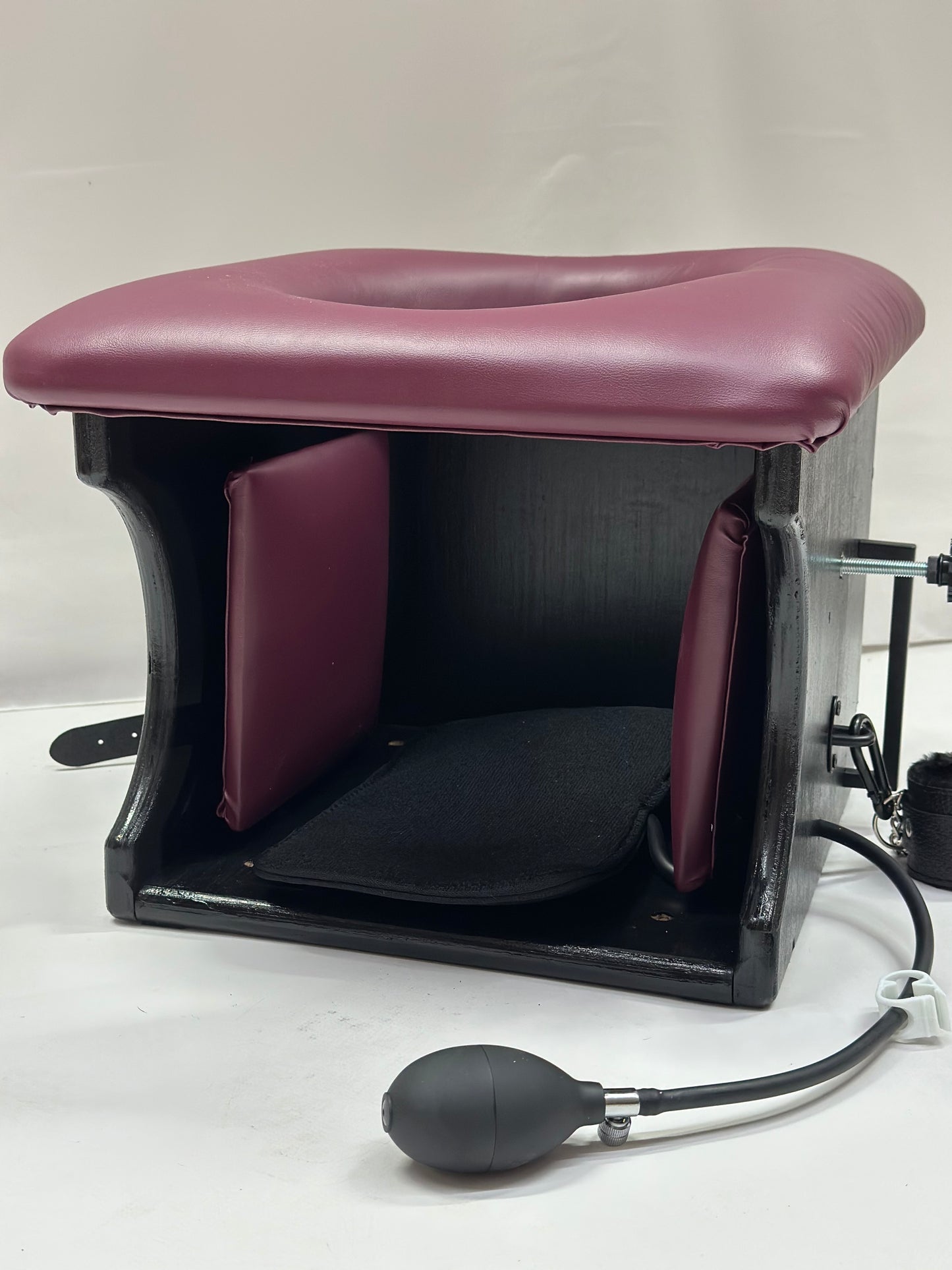 Black Smotherbox Queening Chair – Adjustable Sensory Deprivation BDSM Furniture
