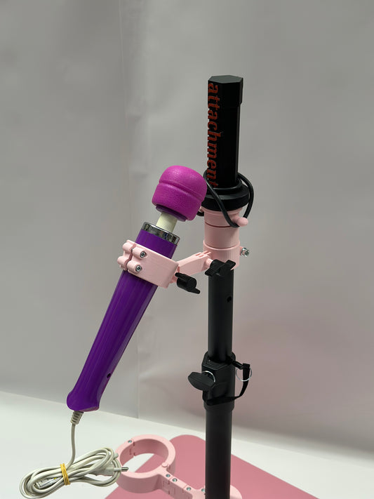 Pink One Bar Prison Restraint Pole – Modular BDSM Positioning System with Hardwood Base
