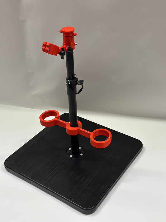 Black One Bar Prison Restraint Pole – Modular BDSM Positioning System with Hardwood Base