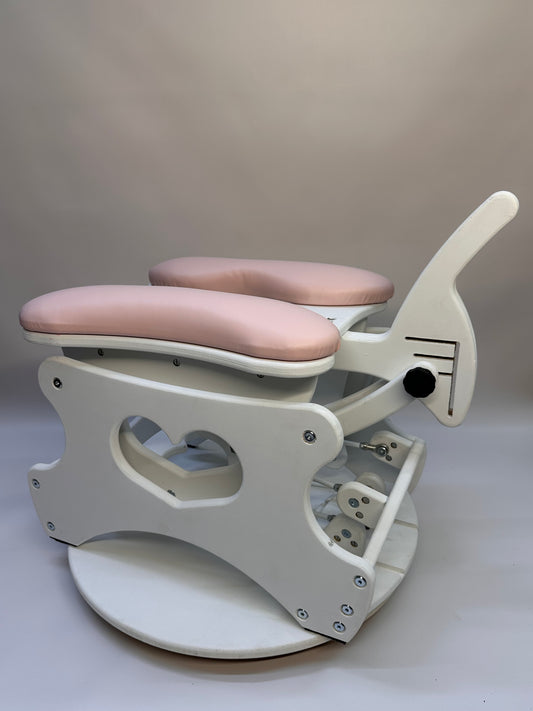 Monkey Rocker Sex Chair with adjustable rocking and vibrating Vac-U-Lock
Hands-free BDSM sex chair with O-rings and Lexan mirror
Sturdy hardwood Monkey Rocker Chair with padded seat for bondage play
Adjustable BDSM swing chair for solo or partner use