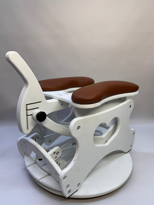 Monkey Rocker Sex Chair with adjustable rocking and vibrating Vac-U-Lock
Hands-free BDSM sex chair with O-rings and Lexan mirror
Sturdy hardwood Monkey Rocker Chair with padded seat for bondage play
Adjustable BDSM swing chair for solo or partner use