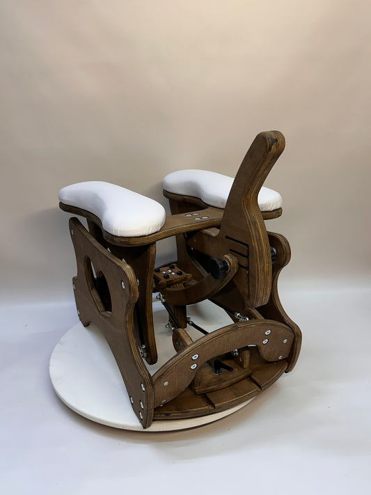 Intense Rocker – Luxury Adjustable BDSM Chair (Brown/White)