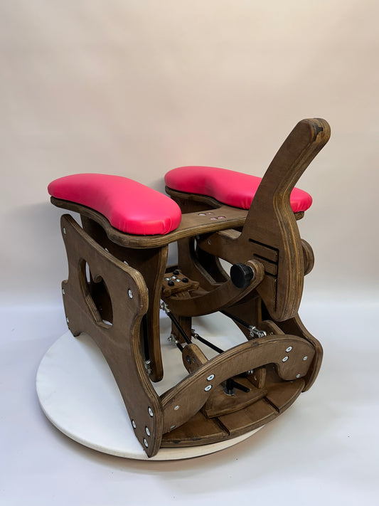 Intense Rocker – Luxury Adjustable BDSM Chair (Brown/HotPink)