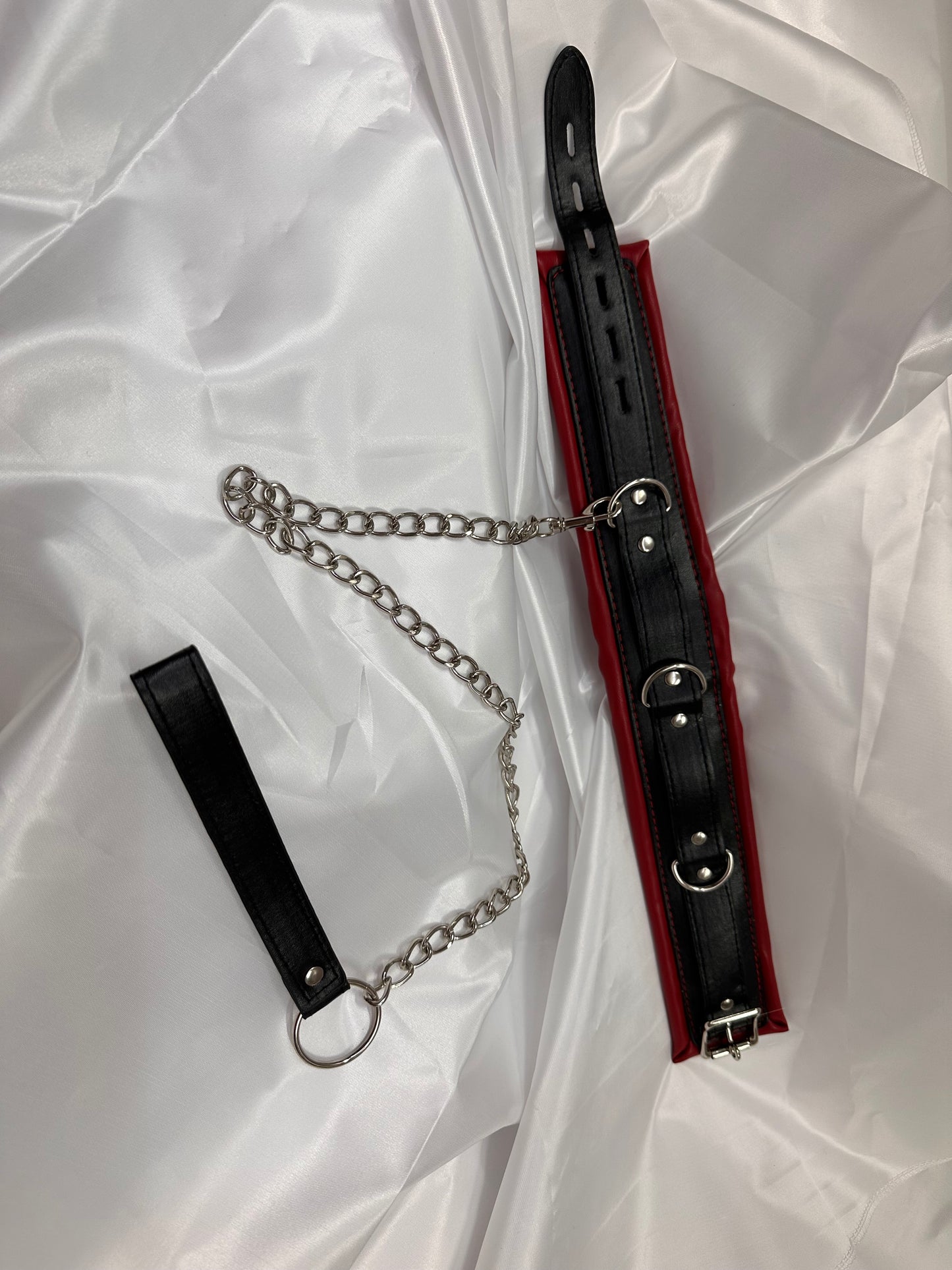 Luxury Leather Collar with Metal Leash – Elegant & Durable Restraint