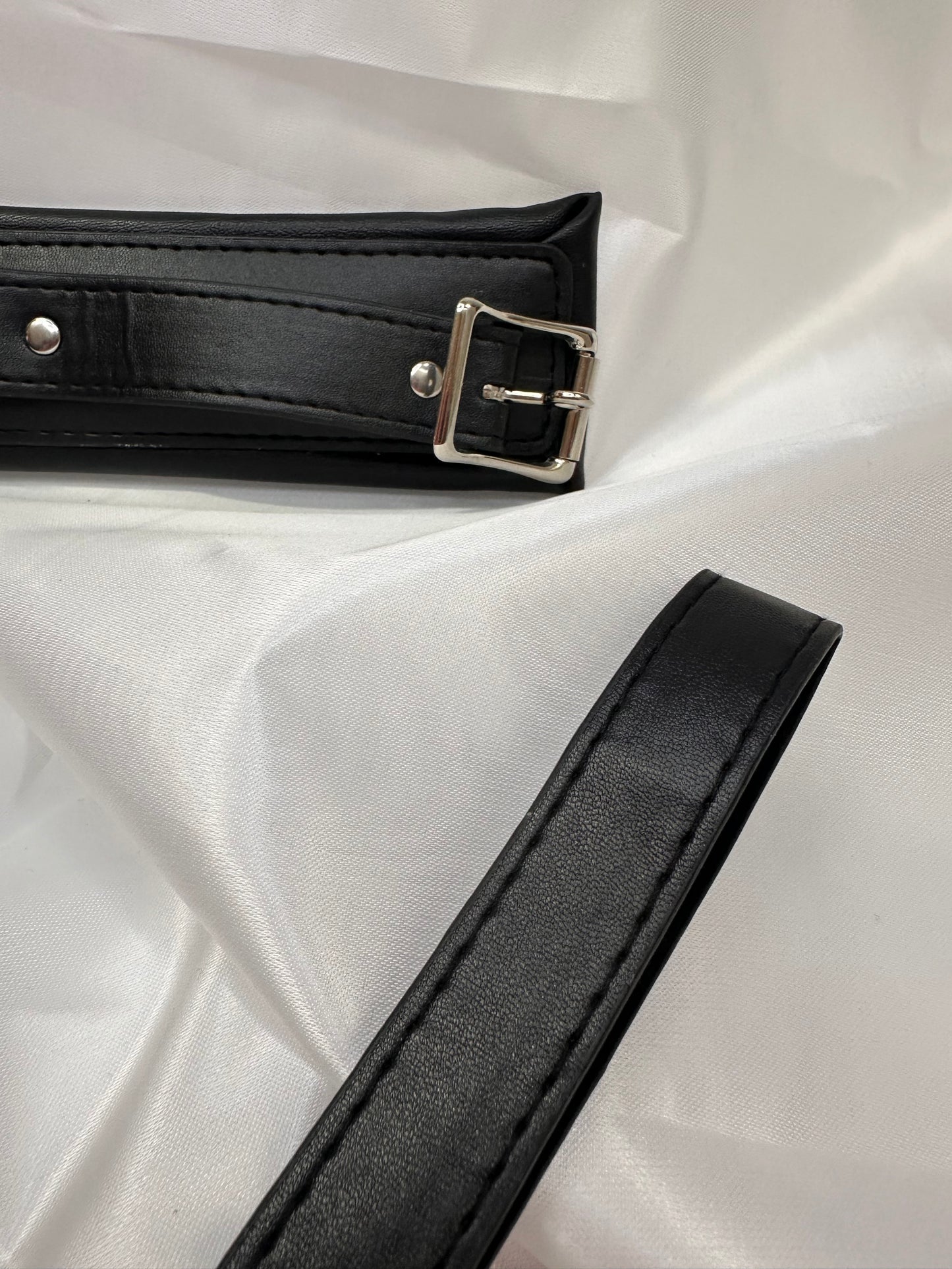 Luxury Leather Collar with Metal Leash – Elegant & Durable Restraint