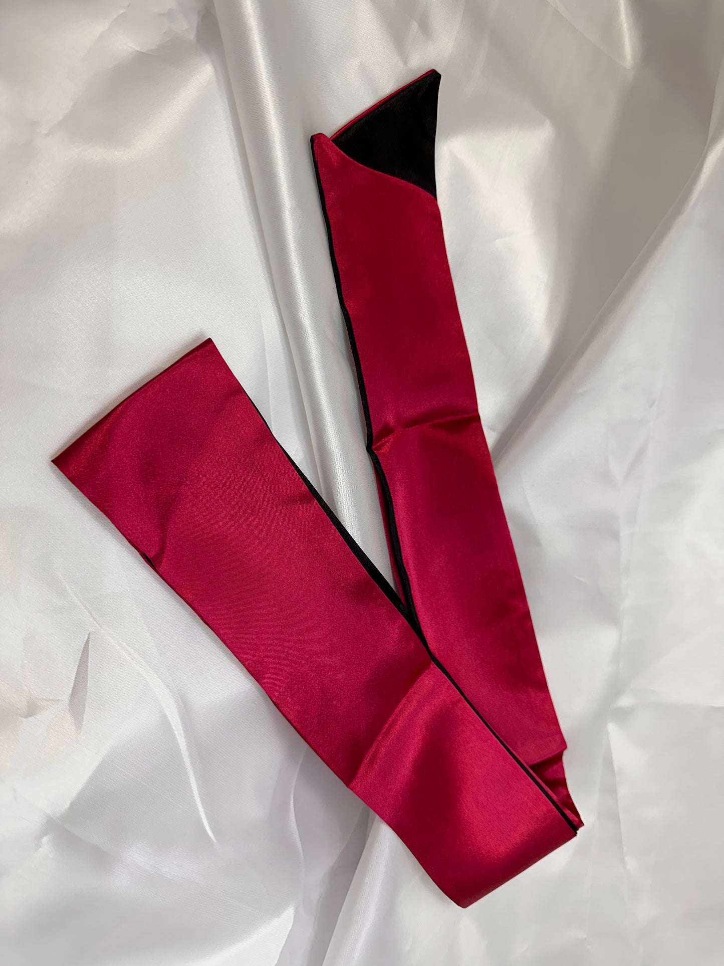 Black-Red Luxury Silk Blindfold – Soft, Sensual & Comfortable for Sleep & Sensory Play
