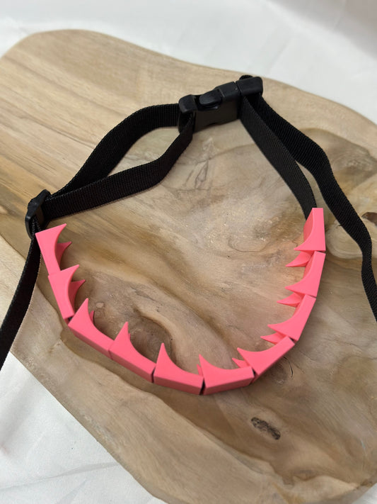 Close-up of cilicium spiked band showing double spike detail and durable strap