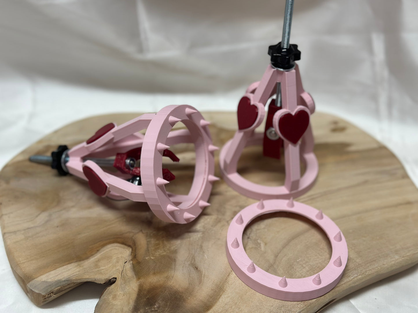 Adjustable Nipple Clamp & Stretcher Hearts – PLA & Metal Sensory Play Set (Standard / Short / Long / Ultimate)