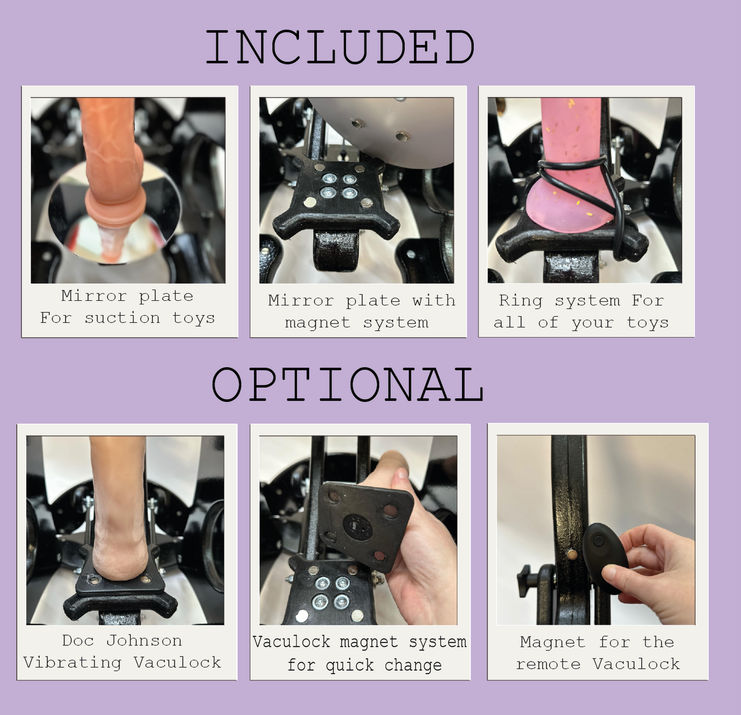 Black - Purple Intense Rocker Sex Chair – Adjustable BDSM Swing Chair | Vibrating & Versatile