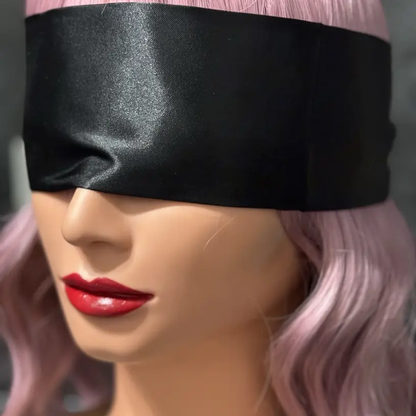 Black Luxury Silk Blindfold – Soft, Sensual & Comfortable for Sleep & Sensory Play