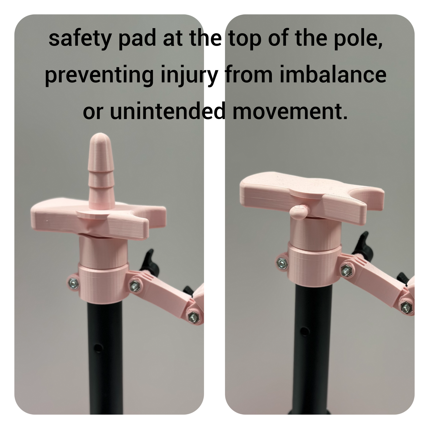 Pink One Bar Prison Restraint Pole – Modular BDSM Positioning System with Hardwood Base