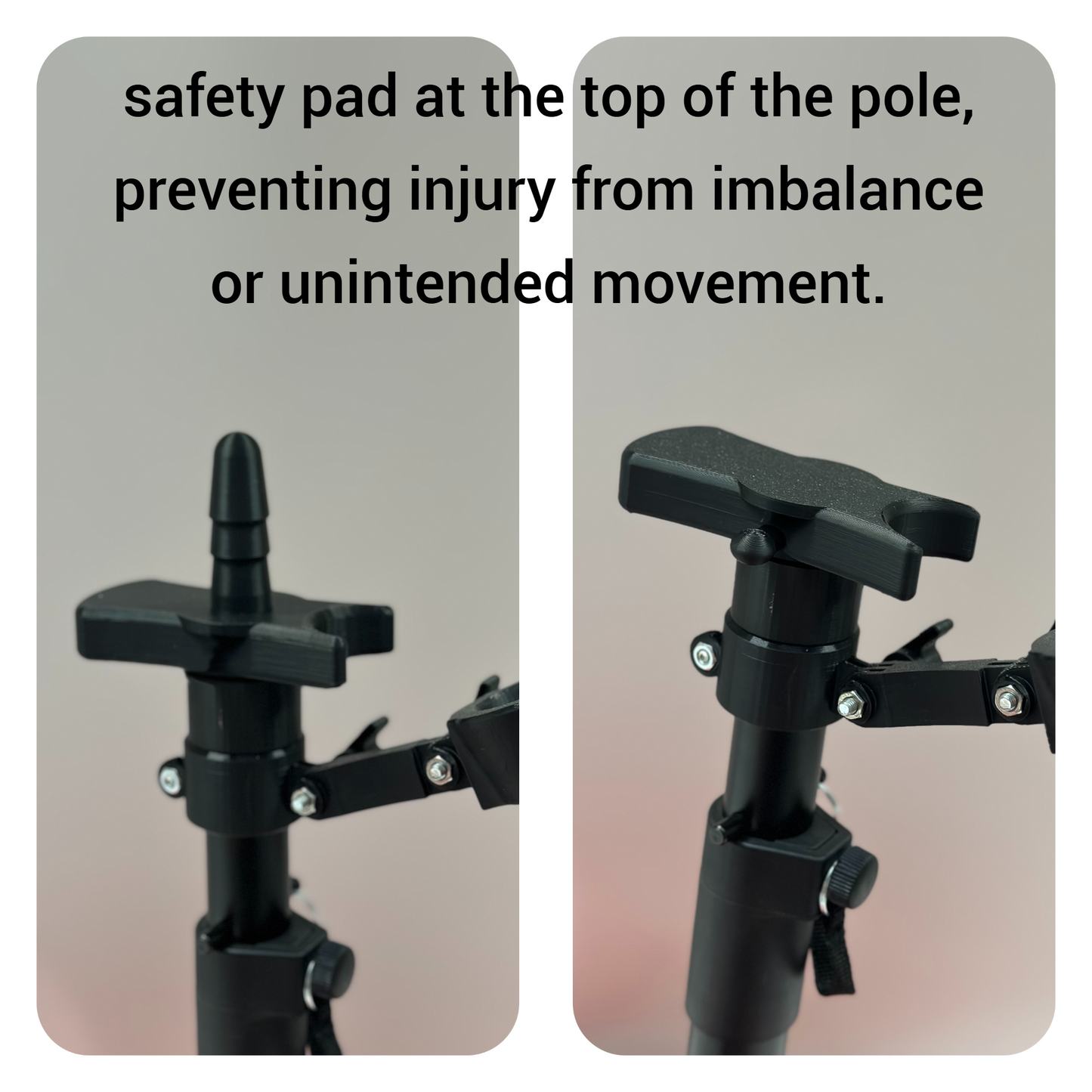 Brown One Bar Prison Restraint Pole – Modular BDSM Positioning System with Hardwood Base