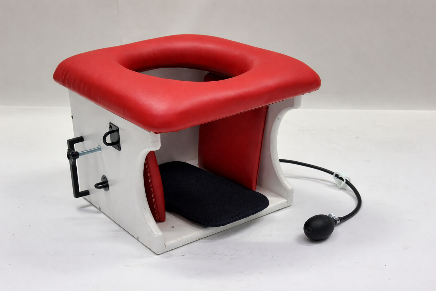 Smotherbox Queening Throne – Adjustable Sensory Control BDSM Chair (White/Red)