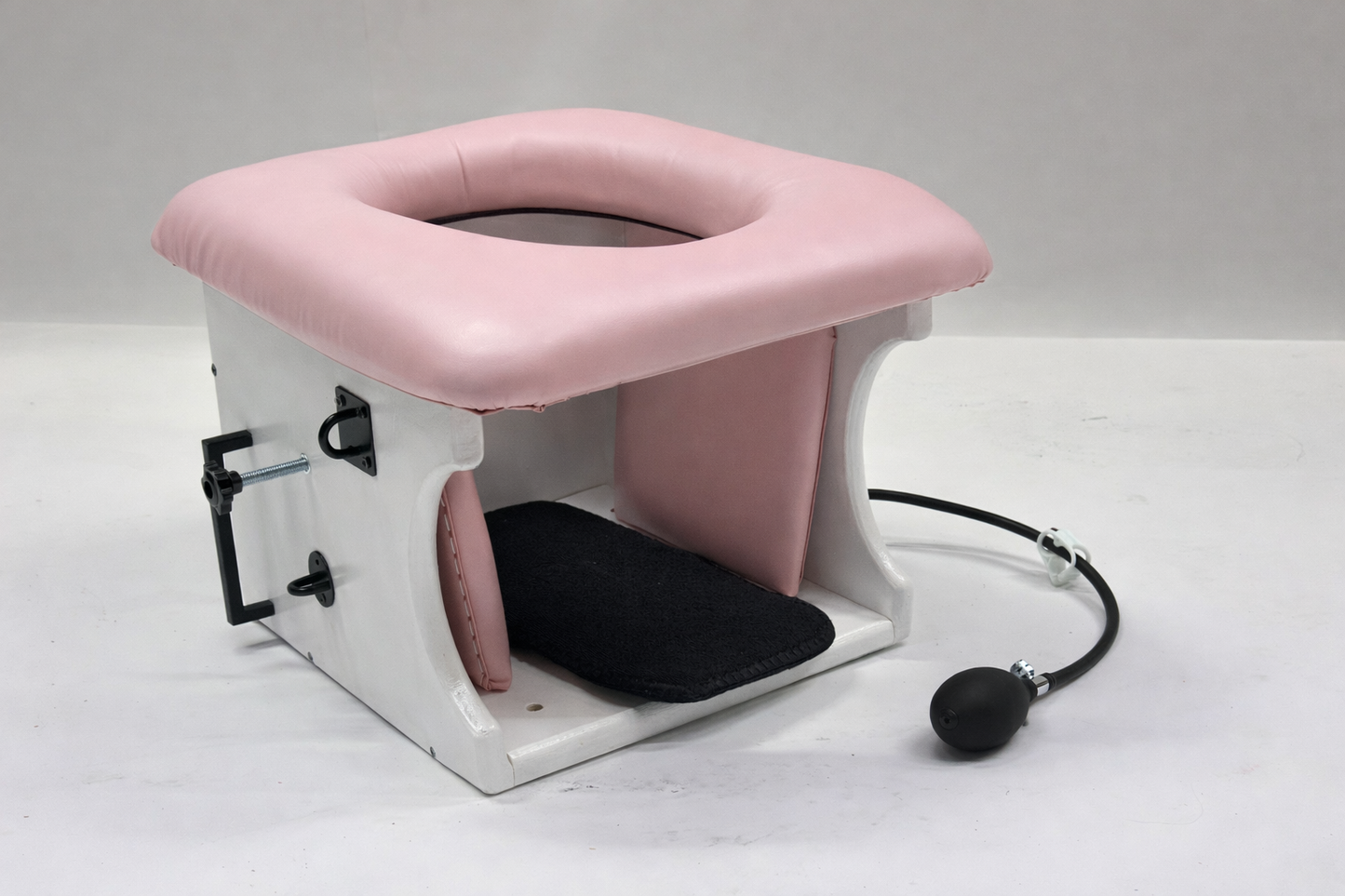 Smotherbox Queening Throne – Adjustable Sensory Control BDSM Chair (White/Pink)