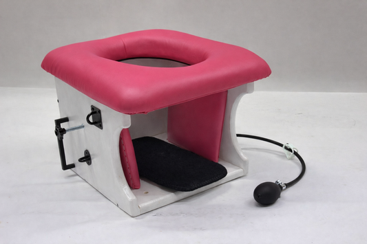 Smotherbox Queening Throne – Adjustable Sensory Control BDSM Chair (White/HotPink)