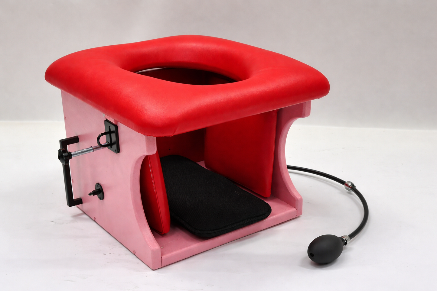 Smotherbox Queening Throne – Adjustable Sensory Control BDSM Chair (Pink/Red)
