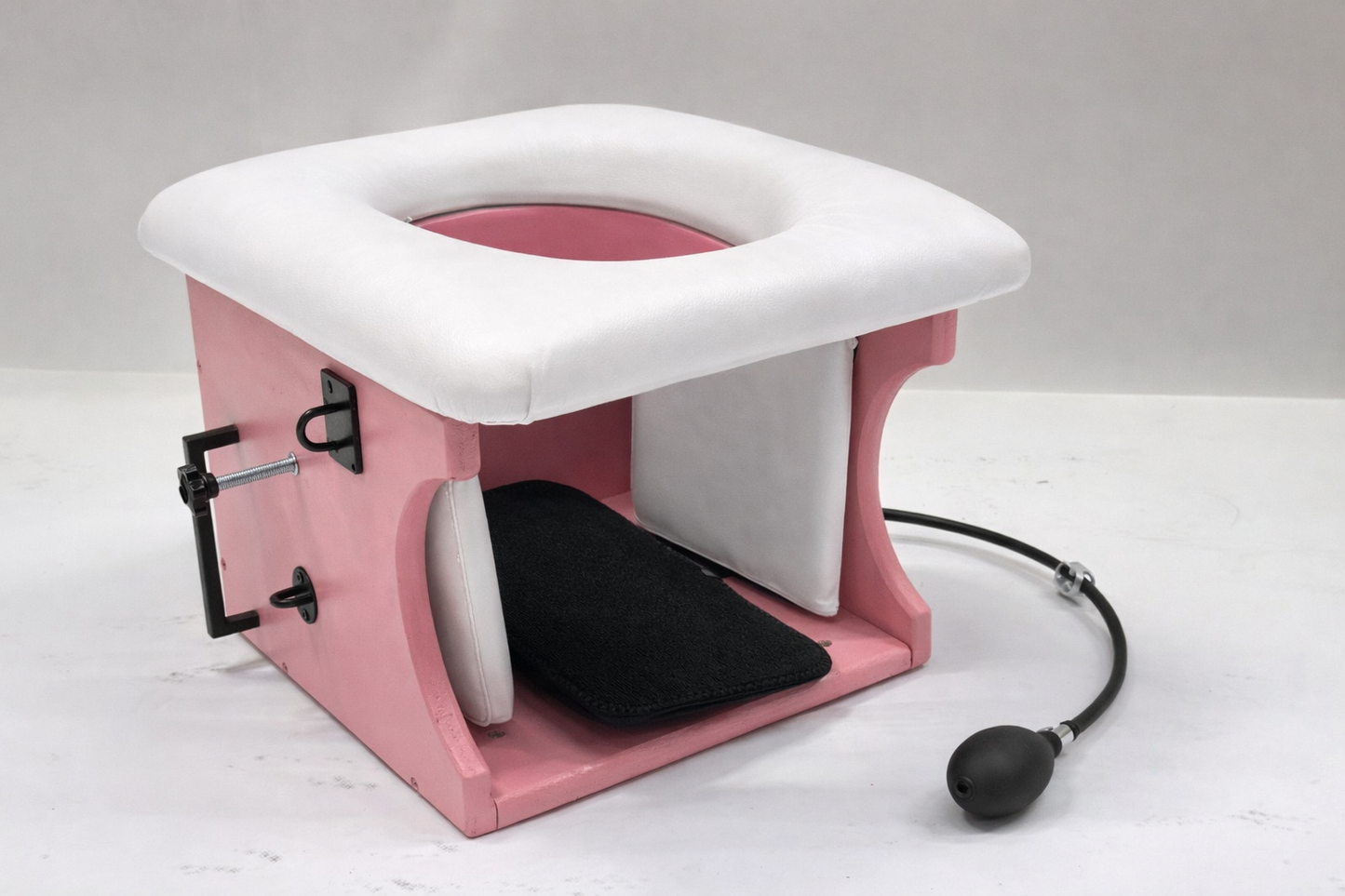 Smotherbox Queening Throne – Adjustable Sensory Control BDSM Chair (Pink/White)