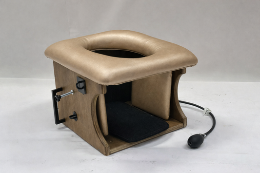 Smotherbox Queening Throne – Adjustable Sensory Control BDSM Chair (Brown/Champagne)