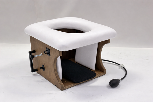 Smotherbox Queening Throne – Adjustable Sensory Control BDSM Chair (Brown/White)