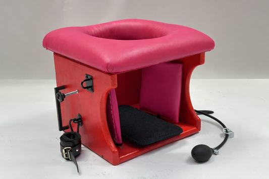 Smotherbox Queening Throne – Adjustable Sensory Control BDSM Chair (Red/HotPink)