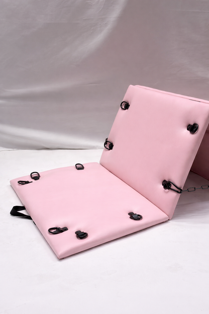 Pink Folding Spanking Bench – Portable Luxury Bondage Bench & Restraint Furniture