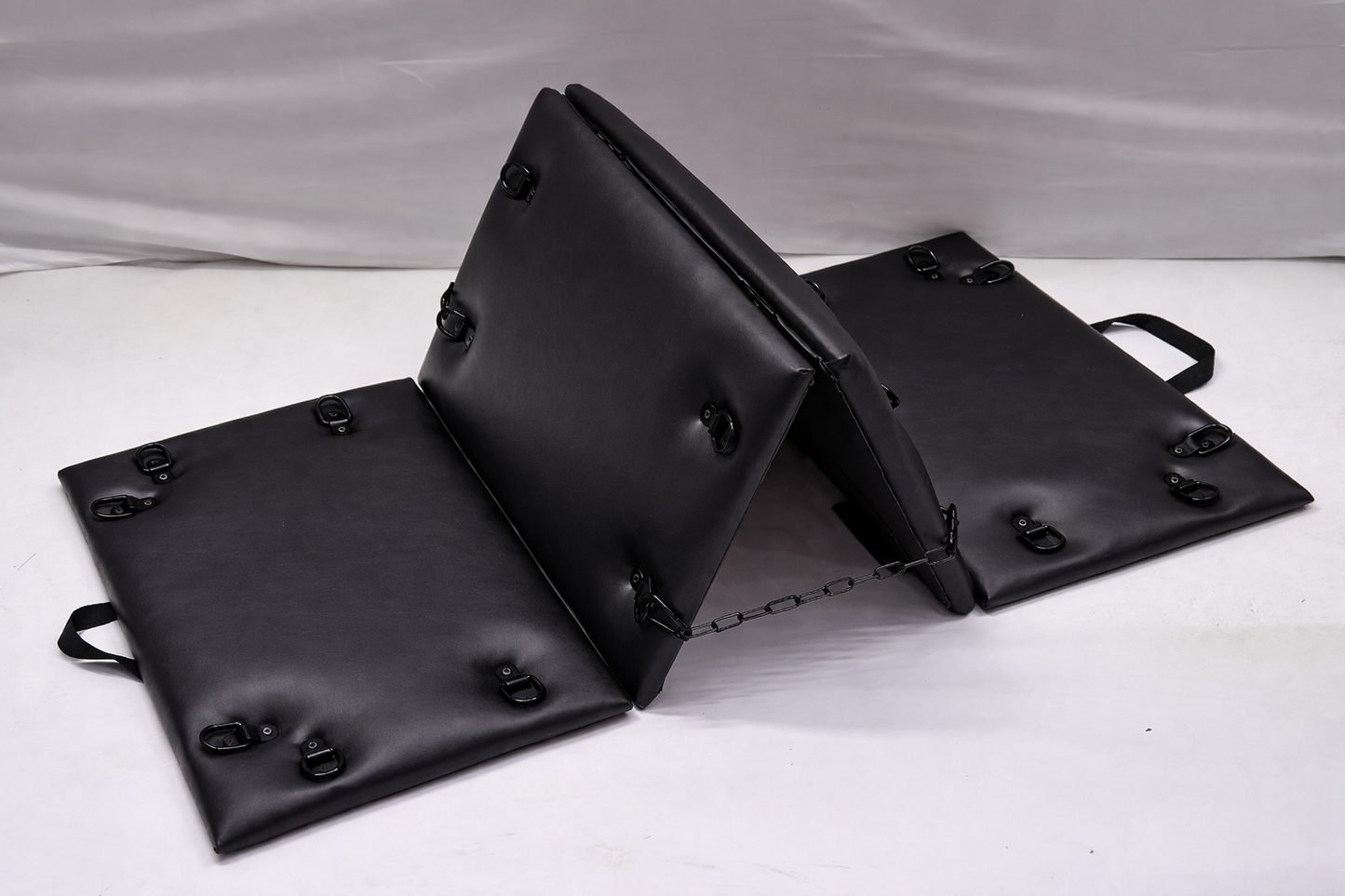 Black Folding Spanking Bench – Portable Luxury Bondage Bench & Restraint Furniture