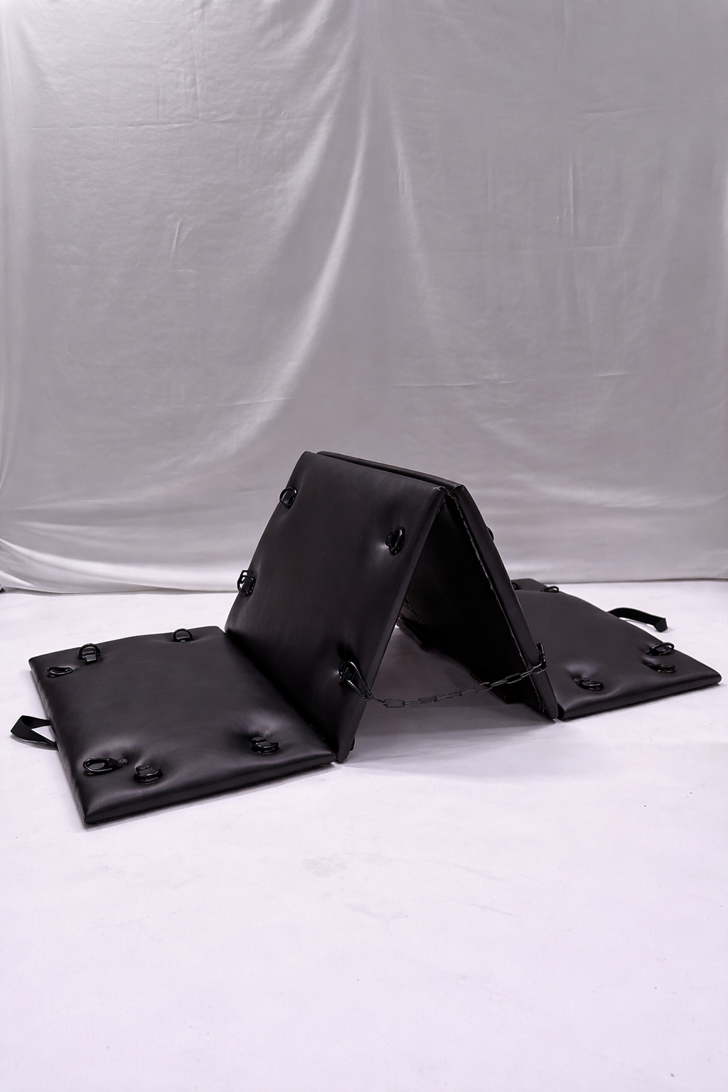 Black Folding Spanking Bench – Portable Luxury Bondage Bench & Restraint Furniture