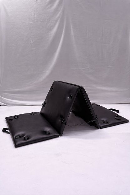 Black Folding Spanking Bench – Portable Luxury Bondage Bench & Restraint Furniture