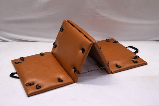 Cognac Folding Spanking Bench – Portable Luxury Bondage Bench & Restraint Furniture