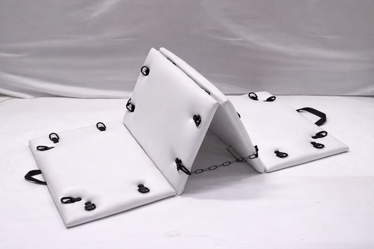 White Folding Spanking Bench – Portable Luxury Bondage Bench & Restraint Furniture