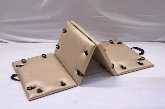 Champagne Folding Spanking Bench – Portable Luxury Bondage Bench & Restraint Furniture