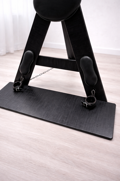 Hardwood St. Andrew’s Cross – Modular Padded Restraint Frame with Quick-Release System (Black-Black)