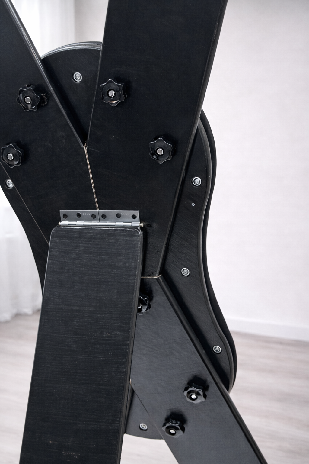 Hardwood St. Andrew’s Cross – Modular Padded Restraint Frame with Quick-Release System (Black-Black)