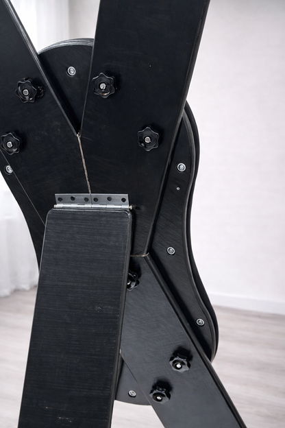 Hardwood St. Andrew’s Cross – Modular Padded Restraint Frame with Quick-Release System (Black-Black)