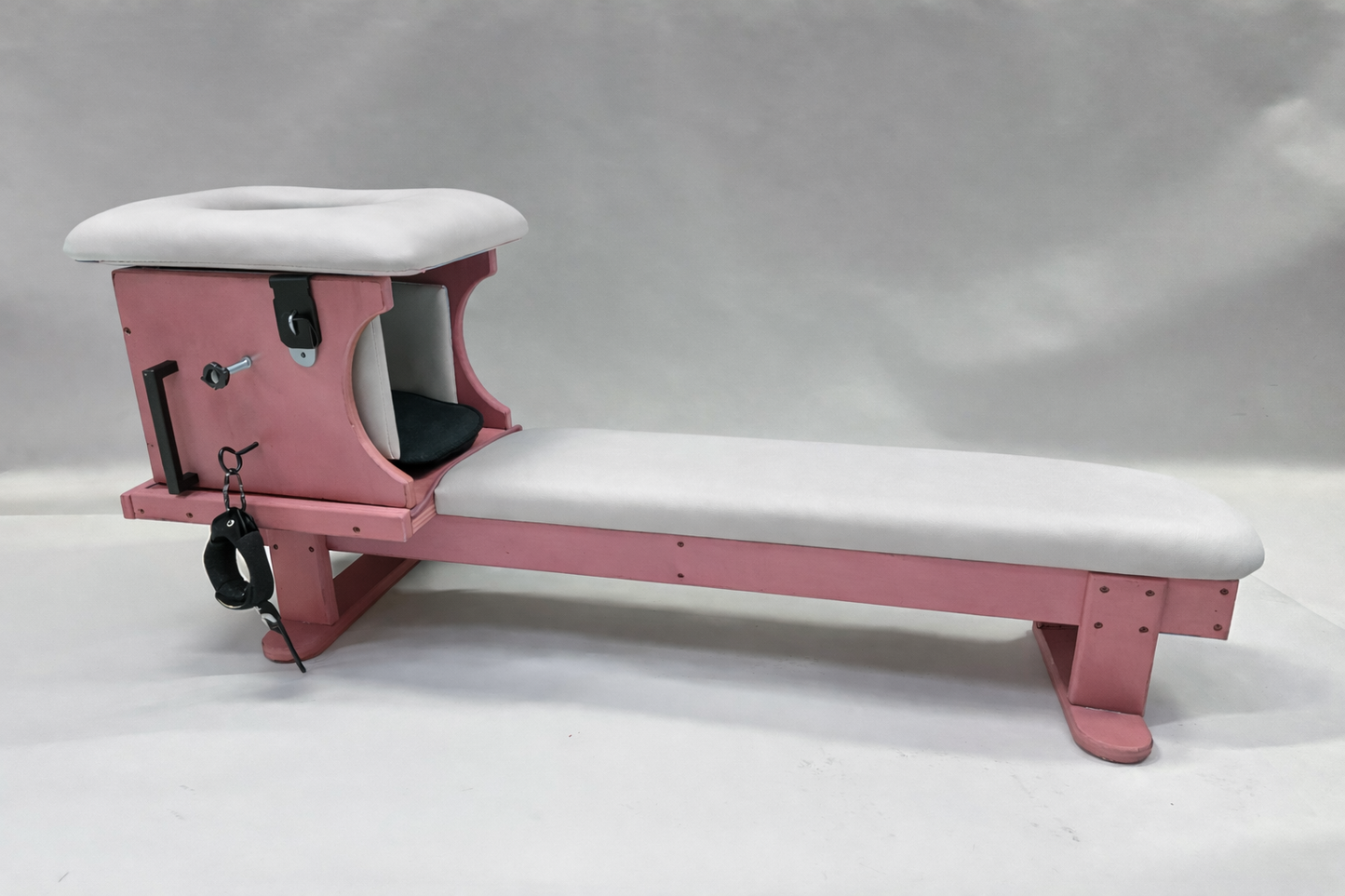 Smotherbox Queening Throne + Bench Set – Luxury BDSM Sensory Control Furniture (Pink/White)