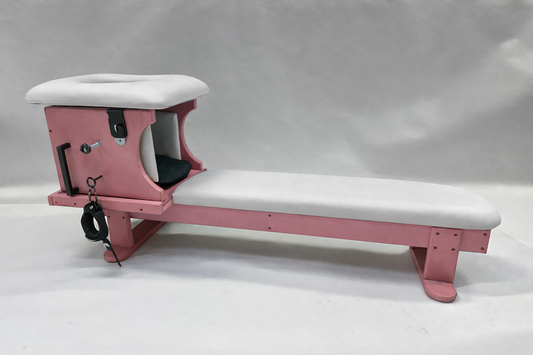 Smotherbox Queening Throne + Bench Set – Luxury BDSM Sensory Control Furniture (Pink/White)